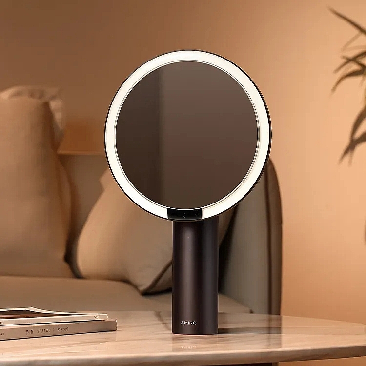 Kosmetikspiegel schwarz - Amiro LED Mirror Black — Bild N9