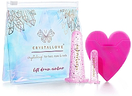 Düfte, Parfümerie und Kosmetik Silikon-Schröpfköpfe für Gesichts-, Hals- und Dekolleté-Massage - Crystallove Crystalcup For Face, Eyes & Neck Rose Set