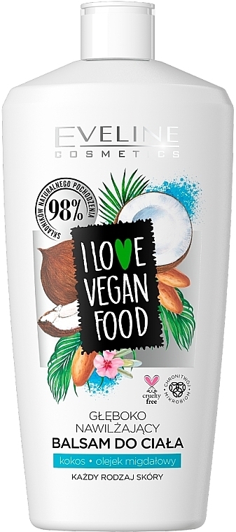 Feuchtigkeitsspendender Körperbalsam mit Kokosnuss- und Mandelextrakt - Eveline I Love Vegan Food Body Balm — Foto N2