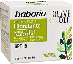 Düfte, Parfümerie und Kosmetik Feuchtigkeitsspendende Gesichtscreme mit Olivenöl SPF 15 - Babaria Moisturising Day Cream With Olive Oil