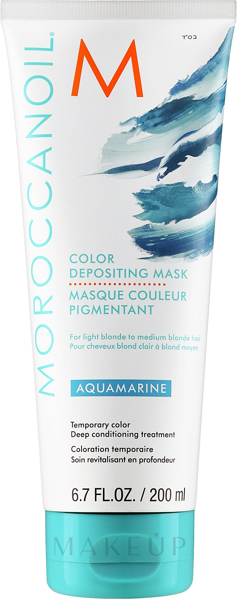 Pflegende Tönungsmaske für blondes Haar - MoroccanOil Color Depositing Mask — Bild Aquamarine