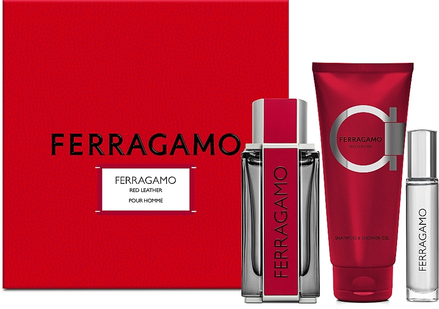 Salvatore Ferragamo Ferragamo Red Leather - Set (Eau de Parfum/100 ml + Eau de Parfum/10 ml + Duschgel/100 ml) — Bild N1