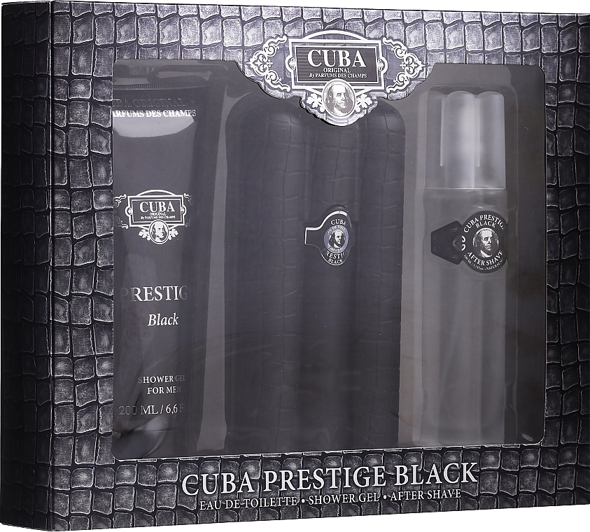 Cuba Prestige Black - Duftset (Eau de Toilette 90ml + After Shave Lotion 100ml + Duschgel 200ml) — Bild N1