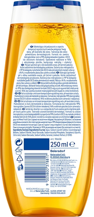 Duschgel - NIVEA Fresh Care Shower Exotic Feeling Limited Edition  — Bild N2