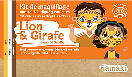 Düfte, Parfümerie und Kosmetik Schminkset für Kinder - Namaki Lion & Giraffe 3-Color Face Painting Kit (Gesichtsfarbe 7,5g + Pinsel 1 St. + Accessories 2 St.)