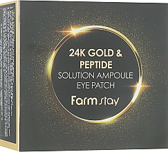 Düfte, Parfümerie und Kosmetik Hydrogel-Augenpatches mit 24K Gold und Peptiden - FarmStay 24K Gold And Peptide Solution Ampoule Eye Patch