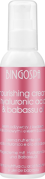 Pflegende Gesichtscreme mit Hyaluronsäure und Babassu- und Weizenkeimöl - BingoSpa — Bild N1
