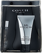 Düfte, Parfümerie und Kosmetik Coach Platinum - Duftset (Eau de Toilette Mini 7.5ml + After Shave Balsam 50ml + Kosmetiktasche)