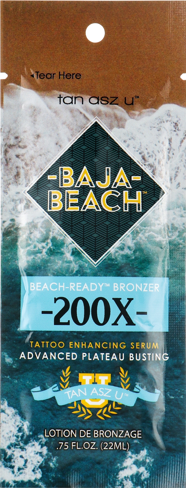 Solariumcreme mit Bronze-Effekt - Tan Asz U Baja Beach 200X Beach-Ready Bronzer (Probe)  — Bild 22 ml