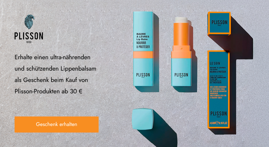 Beim Kauf von Plisson-Produkten ab 30 € erhältst du einen ultra-nährenden und schützenden Lippenbalsam als Geschenk