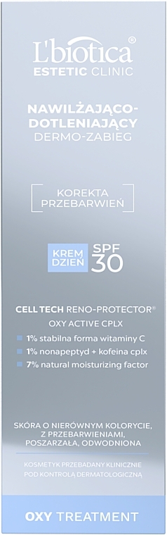 Feuchtigkeitsspendende Tagescreme zur Hautpflege - L'biotica Estetic Clinic OXY Treatment SPF 30  — Bild N3