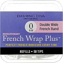 Nageltips French Wrap - Dashing Diva French Wrap Plus Double Wide White 50 Tips Size 0 — Bild N1