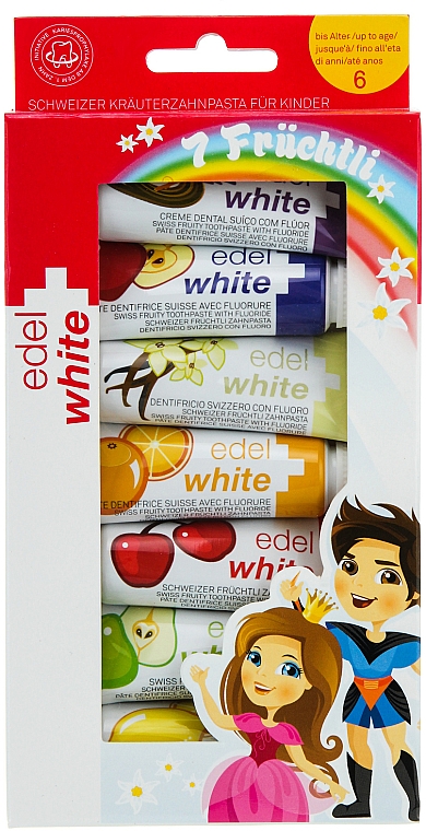 Zahnpasten 7 Früchten - Edel+White 7 Fruchtli Set (toothpaste/7x9.4ml)
