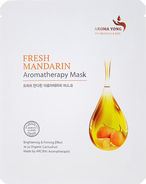 Aufhellende und straffende Tuchmaske für das Gesicht mit frischer Mandarine und Kaktusfrucht - Aroma Yong Aromatherapy Mask Fresh Mandarin — Bild N1