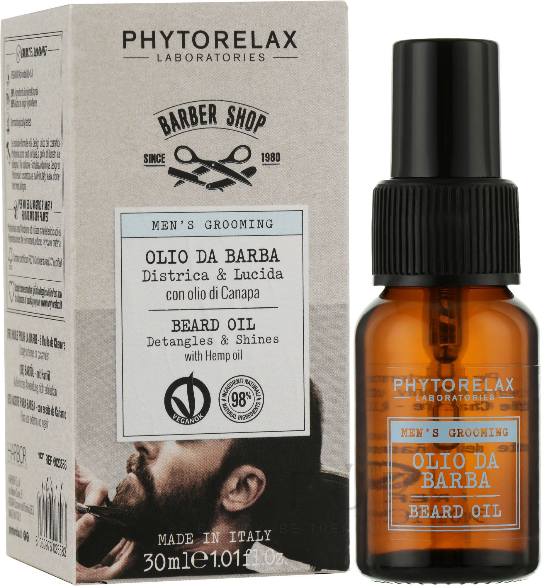 Weichmachendes Bartöl - Phytorelax Laboratories Men's Grooming Beard Oil Detangles & Shines — Bild 30 ml