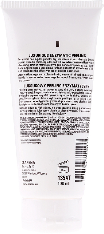 Luxuriöses Enzym-Gesichtspeeling für empfindliche Haut - Clarena Sensitive Line Luxury Enzymatic Peeling — Bild N2
