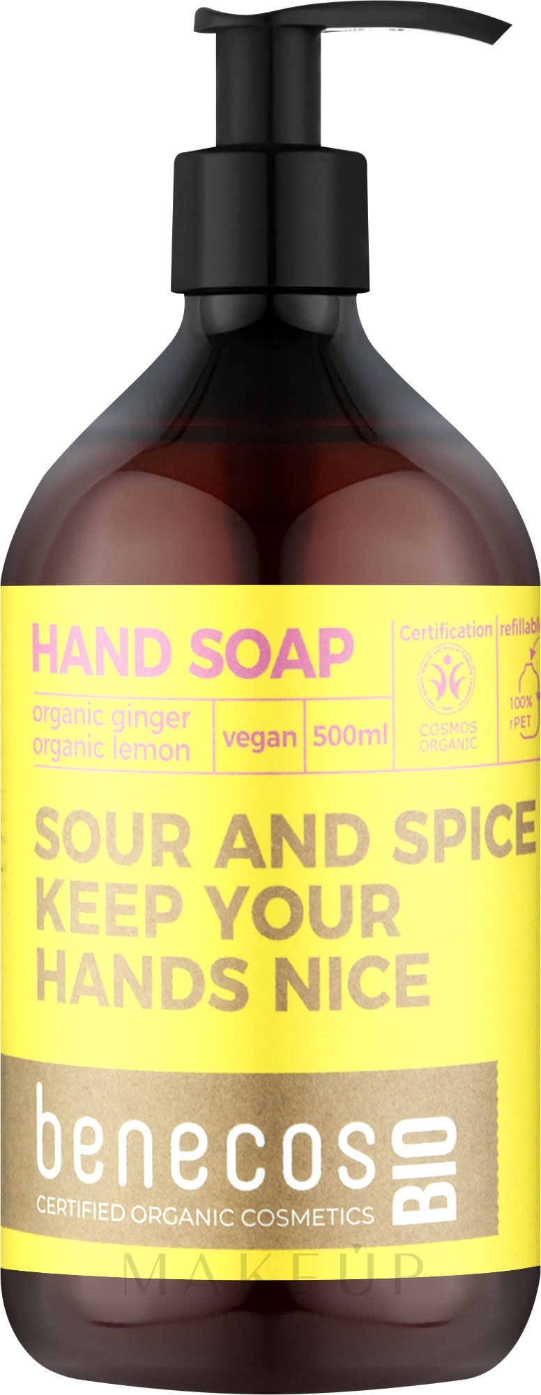 Handseife - Benecos Hand Soap Organic Ginger and Lemon — Bild 500 ml