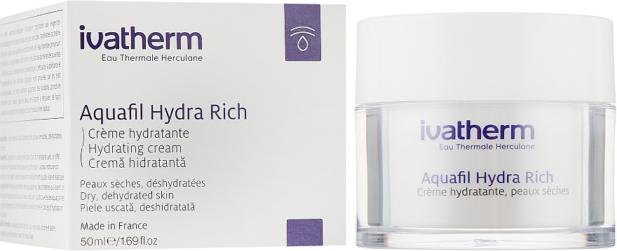 Feuchtigkeitscreme für empfindliche, trockene und sehr trockene Haut - Ivatherm Aquafil Hydra Rich Hydrating Cream Dry — Bild N1