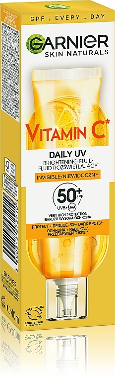 Leichtes Gesichtsfluid - Garnier Skin Naturals Vitamin C Daily UV Brightenning Fluid SPF50+ — Bild N4