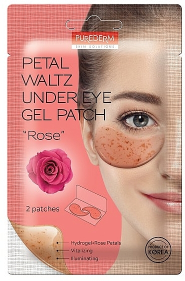 Hydrogel-Augenpads Rose - Purederm Petal Waltz Under Eye Gel Patch "Rose" — Bild N1