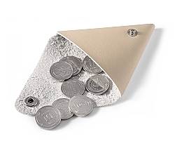 Kleine Geldbörse Triangle beige - MAKEUP Triangle Coin-Purse Pu Leather Beige — Bild N2