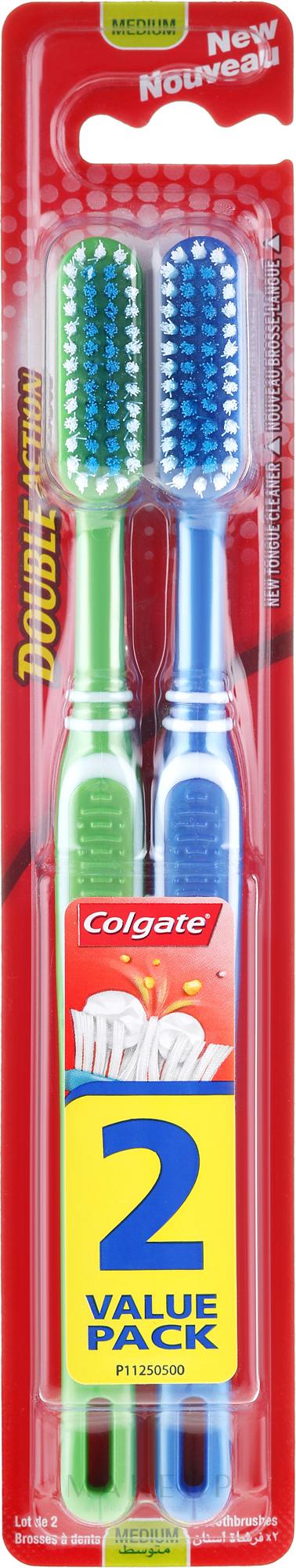 Zahnbürste mittel Double Action blau, grün 2 St. - Colgate Double Action Medium Toothbrushes — Bild 2 St.