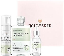 Set - Hollyskin Glycolic AHA Acid Basic Care (foam/150ml + ser/50ml + toner/250ml) — Bild N2