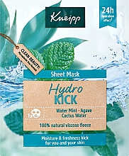 Düfte, Parfümerie und Kosmetik Feuchtigkeitsspendende Tuchmaske mit Wasserminze, Agave und Kaktuswasser - Kneipp Hydro Kick Sheet Mask