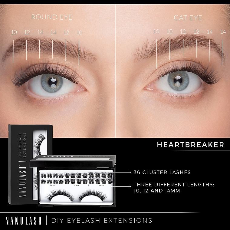 Künstliche Wimpern - Nanolash Diy Eyelash Extensions Heartbreaker — Bild N5