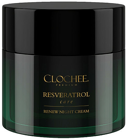 Beruhigende pflegende und erneuernde Nachtcreme für Gesicht, Hals und Dekolleté mit Resveratrol - Clochee Premium Renew Night Cream — Bild N1