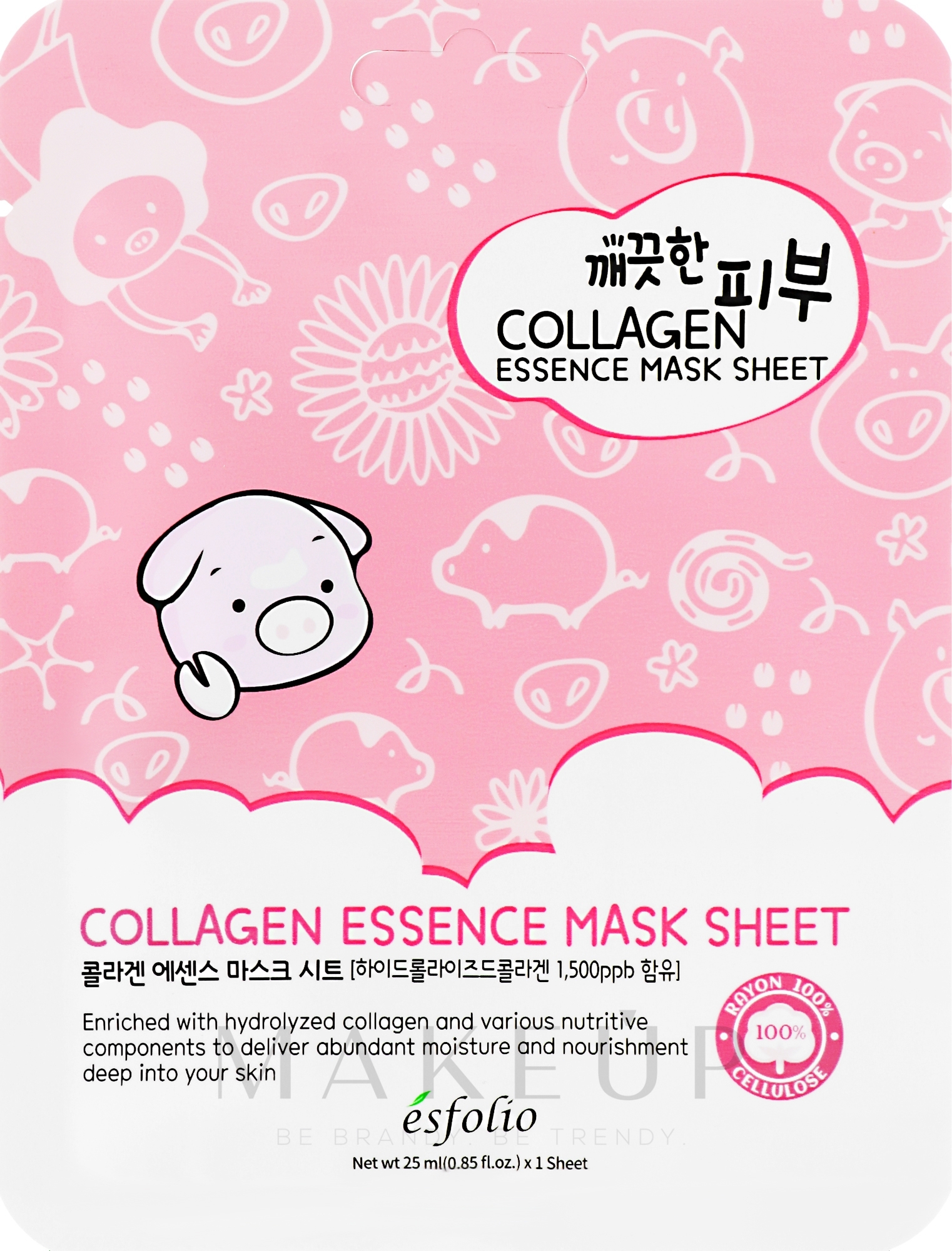 Feuchtigkeitsspendende und nährende Tuchmaske mit Kollagen - Esfolio Pure Skin Colagen Essence Mask Sheet — Foto 25 ml