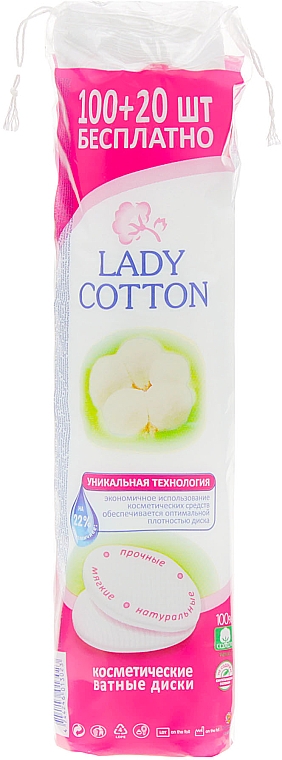 Kosmetische Wattepads 100 + 20 St. - Lady Cotton — Bild N1