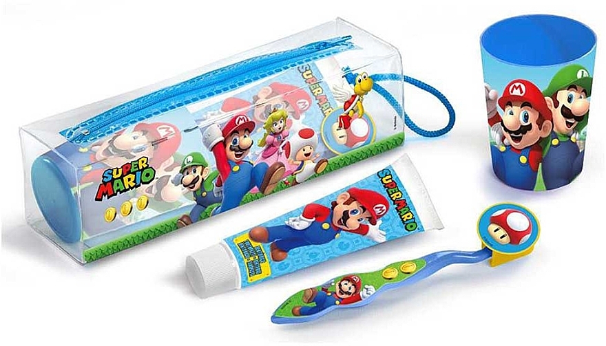 Set - Lorenay Super Mario ( toothpaste/75ml + toothbrush + cup + bag) — Bild N1