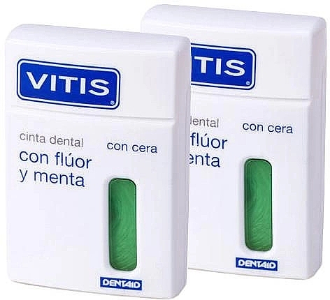 Set - Dentaid Vitis Waxed Dental Tape Duo (dental/floss/2x50m) — Bild N1