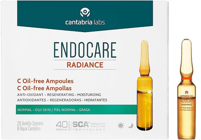 Vitamin-C-Ampullen für normale bis fettige Haut - Cantabria Labs Endocare C Oil Free Ampoules — Bild N1
