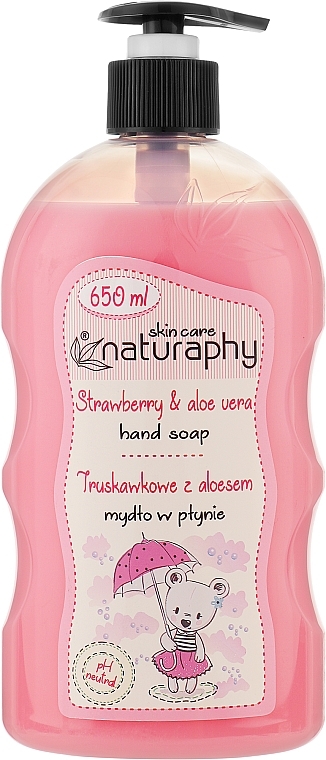 Flüssige Handseife mit Erdbeere und Aloe Vera - Naturaphy Hand Soap