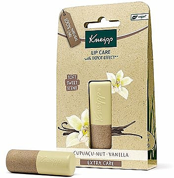 Natürlicher Lippenbalsam mit Cupuaçu-Nussbutter und Vanille-Extrakt - Kneipp Cupuacu Nut & Vanilla Extra Lip Care — Bild N1