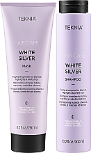 Pflegeset für blondes, aufgehelltes und weißes Haar - Lakme Teknia White Silver (Shampoo 300ml + Haarmaske 250ml)  — Bild N2
