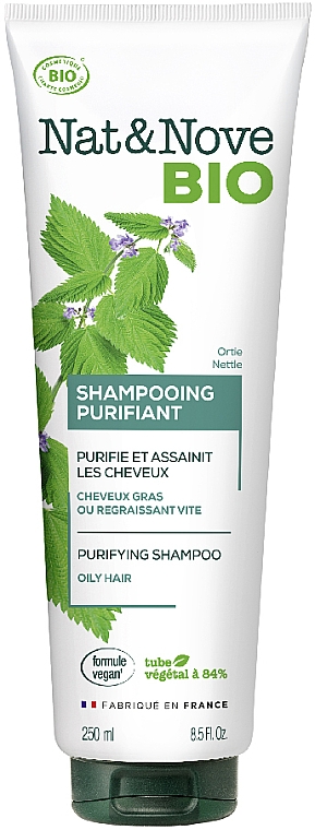 Shampoo für fettiges Haar mit Brennnessel - Eugene Perma Nat&Nove BIO — Bild N1