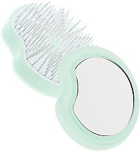 Kompakte Haarbürste mit Spiegel minzgrün - Janeke Compact and Ergonomic Handheld Hairbrush With Mirror — Bild N1