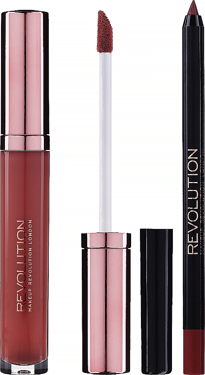 Lippen-Make-up Set (Lipgloss 5,5ml + Lippenkonturenstift 1g) - Makeup Revolution Retro Luxe Kits Gloss — Bild N2