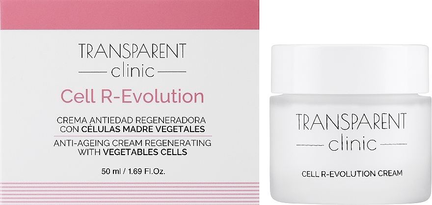 Regenerierende Anti-Aging Gesichtscreme mit pflanzlichen Stammzellen - Transparent Clinic Cell R-Evolution — Bild N2