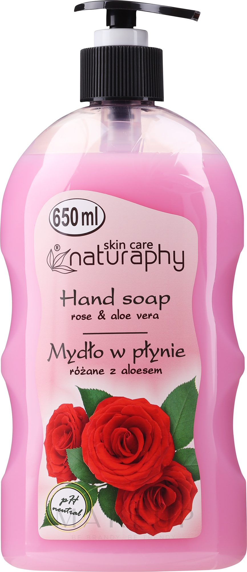 Flüssige Handseife Rose und Aloe Vera - Naturaphy Rose & Aloe Vera Hand Soap — Bild 650 ml