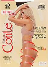 Strumpfhose für Damen Active Soft 40 Den Mocca - Conte — Bild N1