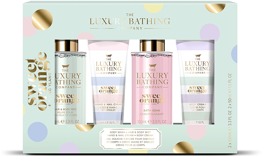 Set - Grace Cole The Luxuty Bathing Sweet Orange & Ylang Ylang (b/sptay/100ml + bath/foam/100ml + b/cr/50ml + h/cr/50ml) — Bild N1