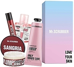 Set - Mr.Scrubber Sweet Sangria (lip/balm/5g + lip/scrub/50ml + h/cr/50ml + sanitizer/30ml) — Bild N1