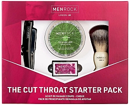 Düfte, Parfümerie und Kosmetik Set - Men Rock Cut Throat Shavette Starter Pack Sicilian Lime (Rasiermesser mit austauschbaren Klingen 1 St. + Rasierpinsel 1 St. + Rasierklingen 5 St. + Rasiercreme 100ml)