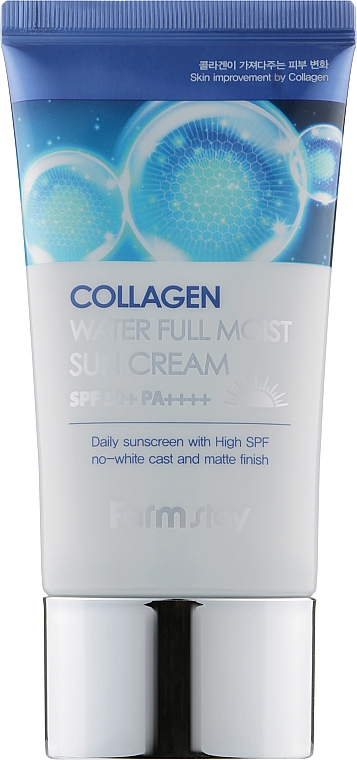 Feuchtigkeitsspendender Sonnenschutz mit Kollagen - Farmstay Collagen Water Full Moist Sun Cream SPF50+/PA + + + + — Bild N1