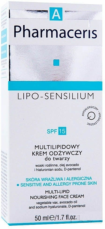 Multilipid-ernährende Gesichtscreme für empfindliche und allergische Haut - Pharmaceris A Lipo-Sensilium Multi-Lipid Nourishing Face Cream — Bild N2