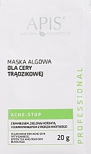 Alginatmaske für Problemhaut mit Bambus, grünem Tee und schwarzem Schlamm aus dem Toten Meer - APIS Professional Algae Mask For Acne Skin (Mini) — Bild N1